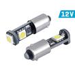 Set 2 becuri bord, T4W-BA9S, cu 3 Leduri SMD5050, 12V,  alb, Canbus, VISION 58313