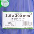 Set 100 coliere plastic 200x3.6mm,albastre, 300014A Damesa