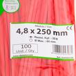 Set 100 coliere plastic 250x4.8mm, rosii, 300023R Damesa