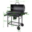 Gratar pe carbune cu roti si termometru, grill 73x37 cm, model BARRAL 99512, Cattara 13044