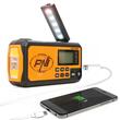 Radio portabil PNI DYN300, cu dinam, incarcare solara, lanterna, acumulator 4000 mAh, SOS, IPX3, orange