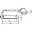 Bolt tirant central cu lant si siguranta fi25mm, 165/92mm util, U650 UTB 7601.61.0366L /BM90