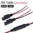 Set conector SAE mama-tata, 2 pini, lungime 15cm,  cablu AWG 2x2.5mm², pentru panouri solare, baterii, accesorii auto-moto, TL-A213 Carmotion