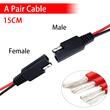 Set conector SAE mama-tata, 2 pini, lungime 15cm,  cablu AWG 2x2.5mm², pentru panouri solare, baterii, accesorii auto-moto, TL-A213 Carmotion