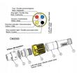 Mufa conector lampa fisa baioneta 6 pini, galben WTY Bayonet L 6pin Fristom