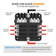 Cutie sigurante plate cu 6 circuite CC, linie conexiune negativa, indicator LED si capac protectie, 12-24V, 03038 Amio
