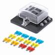 Set cutie sigurante plate cu 6 cai, cu indicator LED si 12 sigurante, 12-24V, 03039 Amio