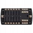 Cutie sigurante plate cu 12 circuite CC, maximum 30A, linie conexiune negativa, capac protectie, 03834 Amio