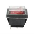 Buton basculant ON/OFF 2 faze, 4pini, dreptunghiular, rosu, cu capac protectie, NK49
