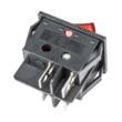 Buton basculant ON/OFF, 2 faze, dreptunghiular, cu Led rosu, 12V / 230v, KCD7