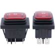 Intrerupator ON/OFF/ON, rezistenta la apa, LED, rosu, 16A/250V GESIBO KCD4