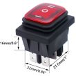 Intrerupator ON/OFF/ON, rezistenta la apa, LED, rosu, 16A/250V GESIBO KCD4