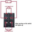 Intrerupator ON/OFF/ON, rezistenta la apa, LED, rosu, 16A/250V GESIBO KCD4