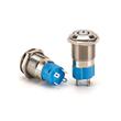 Intrerupator buton On-Off, cu revenire, fi12mm, aluminiu, cu logo LED, TLB93