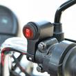 Intrerupator ON/OFF, iluminare LED rosu, aluminiu, scuter, atv, prindere pe ghidon, MCC004
