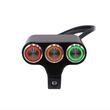 Intrerupator 3 butoane, iluminare LED diferite culori, aluminiu, pentru scuter, atv, prindere pe ghidon, WCC001