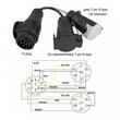 Adaptor Y 13-7pini cu cabluri, conversie priza remorca, fisa 13pini, 2 prize 7 pini N+S 