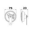 Claxon 12V 85mm, 105db, electromagnetic, 58593 Carmotion