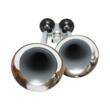 Claxon 12/24V, pe aer, 2 pipe 71 si 61cm, cu butelie, 79886