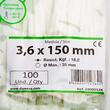 Set 100 coliere plastic 150x3.6mm, albe, 300012B Cofil