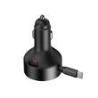 Incarcator auto 1xUSB Tip C, cu cablu retractabil USB-C, 12-24V, 60W, 04368 Amio
