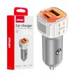 Incarcator auto 2xUSB, 12-24V, USB-A si USB-C, 38W, alb-portocaliu, 03883 Amio 