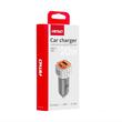 Incarcator auto 2xUSB, 12-24V, USB-A si USB-C, 20W, alb-portocaliu, 03882 Amio 