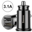 Incarcator auto 2 USB, 12/24V, 2x2.1A , max 3.1, Carbon GrainCar 27651 Baseus