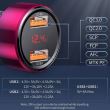 Incarcator Auto Baseus Magic 2xUSB QC 3.0 45W, cu voltmetru Aurora color, 29323