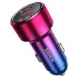 Incarcator Auto Baseus Magic 2xUSB QC 3.0 45W, cu voltmetru Aurora color, 29323