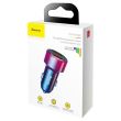 Incarcator Auto Baseus Magic 2xUSB QC 3.0 45W, cu voltmetru Aurora color, 29323