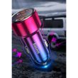 Incarcator Auto Baseus Magic 2xUSB QC 3.0 45W, cu voltmetru Aurora color, 29323