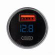 Incarcator auto cu USB si mufa C, din aluminiu, cu voltmetru, 12-24V, 38W, QuickCharge 3.0, PCH PRO-06, 02932 Amio 
