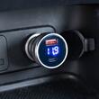 Incarcator auto cu USB si mufa C, din aluminiu, cu voltmetru, 12-24V, 38W, QuickCharge 3.0, PCH PRO-06, 02932 Amio 