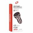 Incarcator auto cu USB si mufa C, din aluminiu, cu voltmetru, 12-24V, 38W, QuickCharge 3.0, PCH PRO-06, 02932 Amio 