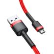 Cablu incarcator USB, cablu 2m, micro USB, Red Cafule, 28035 Baseus