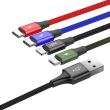 Cablu incarcator 4 USB-Combo, 2 TipC cu MicroUSB si Apple 1.2m color, 27849 Baseus