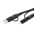 Cablu incarcator 2 USB, Combo TipC si Apple 1m FullLINK UC-15, 02547 Amio