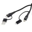 Cablu incarcator 2 USB, Combo TipC si Apple 1m FullLINK UC-15, 02547 Amio