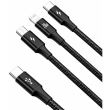 Cablu incarcator cu 3 USB-uri, Combo Tip C, cu MicroUSB si cablu Apple 1.5m 20429 Baseus