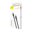 Cablu incarcator USB, PD USB-C la USB-C, 2m, PD 2.0 QC 3.0 60W, negru cu rosu, 28524 Baseus