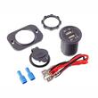 Priza cu 2 USB, incastrabila, cu LED albastru, 12-24V, 3.1A, cu panou montare, 63210 Carmotion