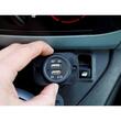 Priza cu 2 USB, incastrabila, cu LED albastru, 12-24V, 3.1A, cu panou montare, 63210 Carmotion