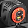 Priza cu 2 USB, tip C si USB Qc3.0, cu LED, 12-24v, cu voltmetru, incastrabila, Mod7 02857 Amio