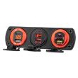 Priza cu 2 USB, tip C si USB Qc3.0, cu LED, 12-24v, cu voltmetru, incastrabila, Mod7 02857 Amio