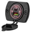 Priza cu 2 USB, tip C si USB Qc3.0, cu LED, 12-24v, cu voltmetru, incastrabila, Mod7 02857 Amio