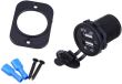 Priza cu 2 USB incastrabila, 12-24v, cu LED albastru SPP03
