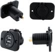Priza cu 2 USB incastrabila, 12-24v, cu LED albastru SPP03