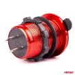 Priza cu 2 USB, cu voltmetru, 12-24V,  2.1+1.0A, incastrabila, rosie, Mod6 02861 Amio