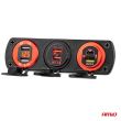 Priza cu 2 USB, cu voltmetru, 12-24V,  2.1+1.0A, incastrabila, rosie, Mod6 02861 Amio